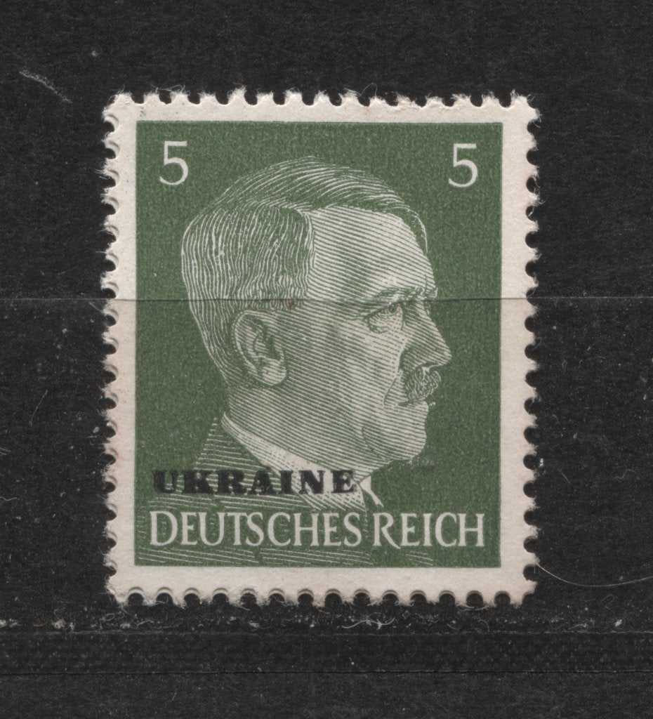 Duitse Adolf Hitler postzegel met opdruk Ukraine (U13), Verzenden, Landmacht, Duitsland, Foto of Poster