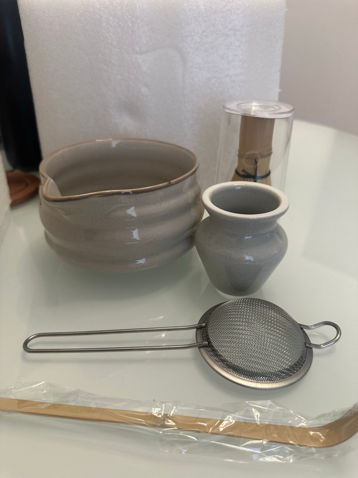 Complete Matcha Set - Keramiek en Bamboe, Huis en Inrichting, Beige, Overige typen, Nieuw, Ophalen of Verzenden