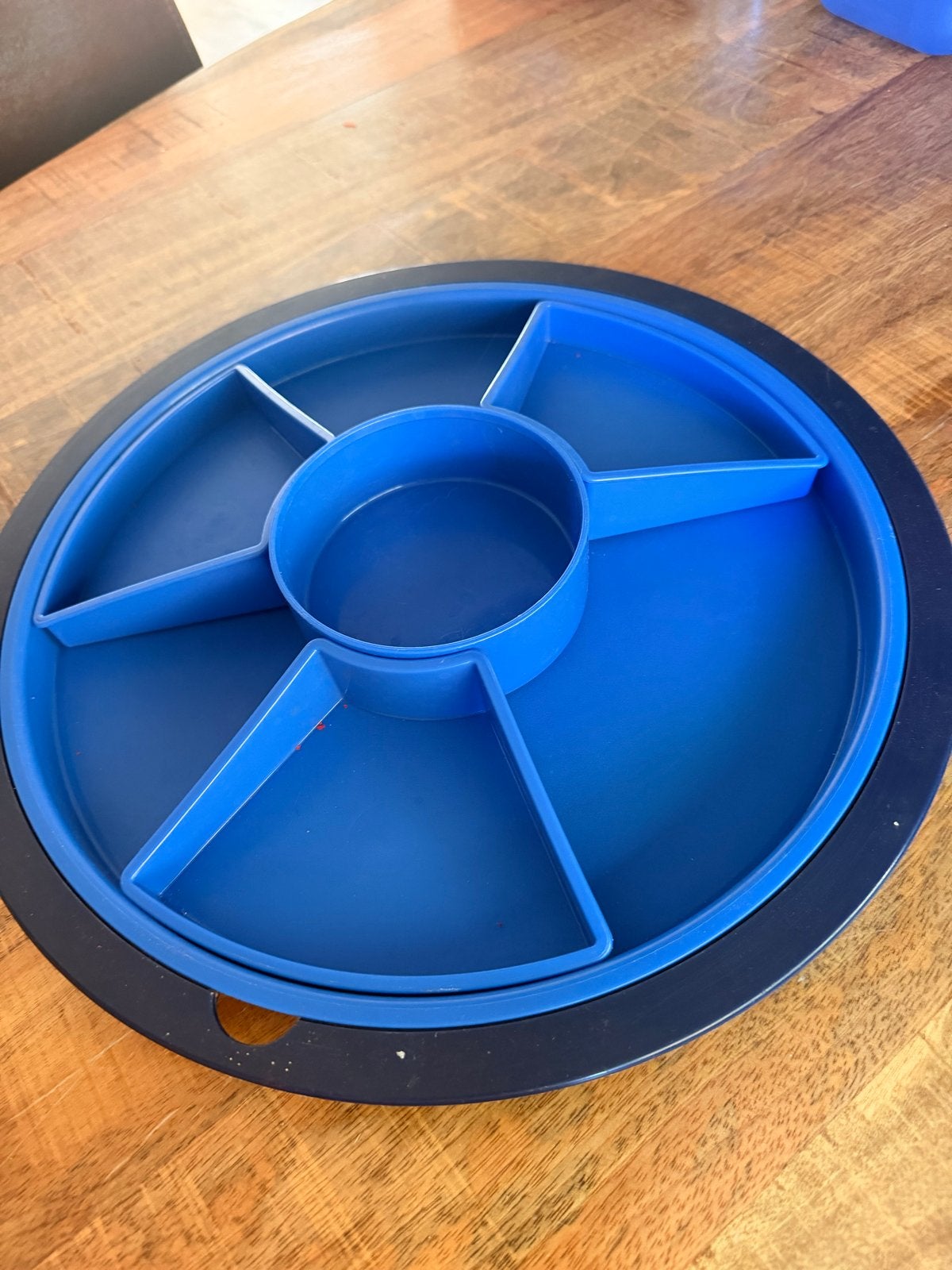 Tupperware Serveerblad met Compartimenten - Blauw, Schaal, Blauw, Ophalen of Verzenden, Zo goed als nieuw