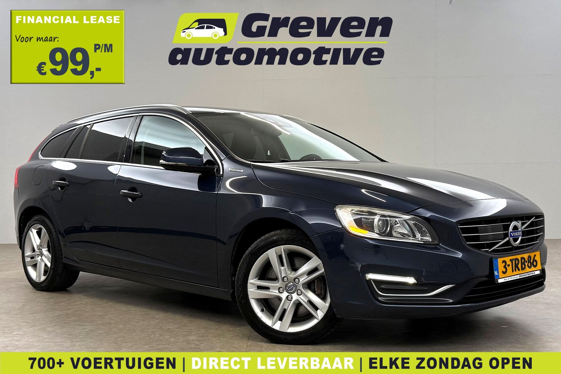 Volvo V60 2.4 D6 AWD Plug-In Hybrid Summum 280PK | Memory |, Auto's, Automaat, Blauw, Overige brandstoffen, Vierwielaandrijving