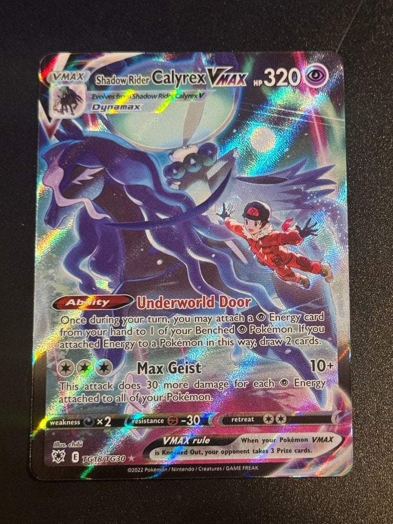 Shadow Rider Calyrex VMAX TG, Ophalen of Verzenden, Zo goed als nieuw, Losse kaart, Foil