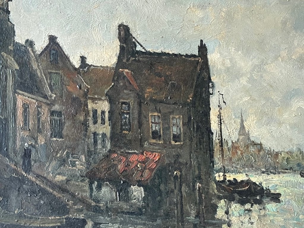 H. Bogman jr, ingelijst Amsterdams stadsgezicht, Antiek en Kunst, Ophalen