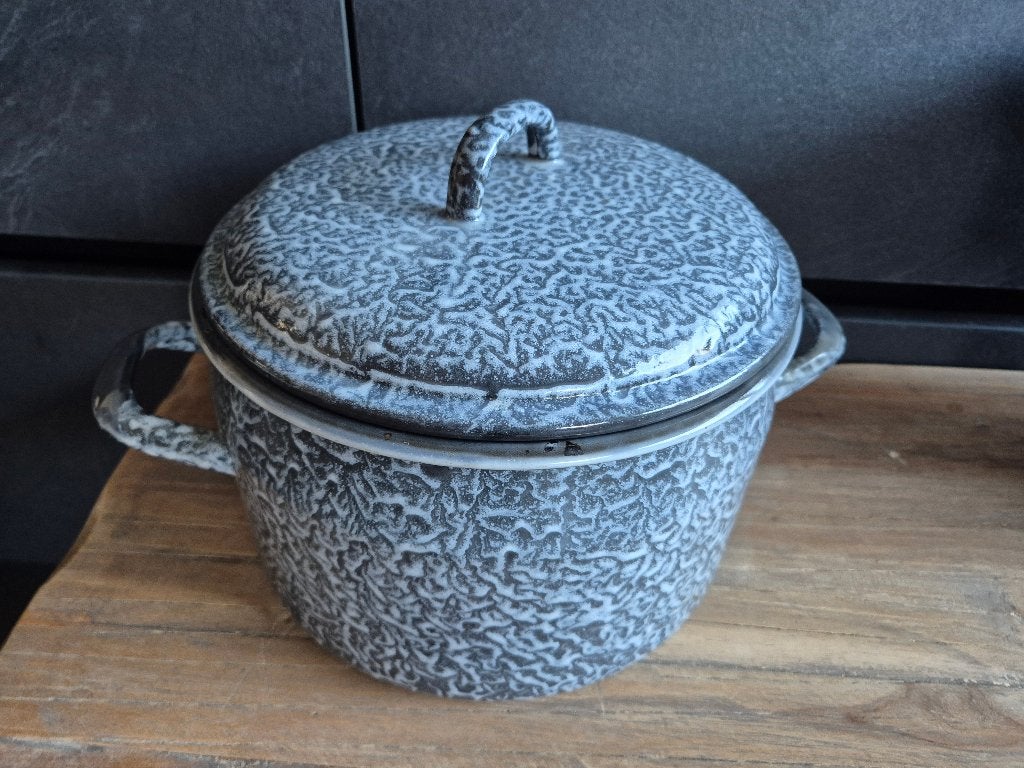 Emaille pan grijs gewolkt 23 cm., Ophalen of Verzenden