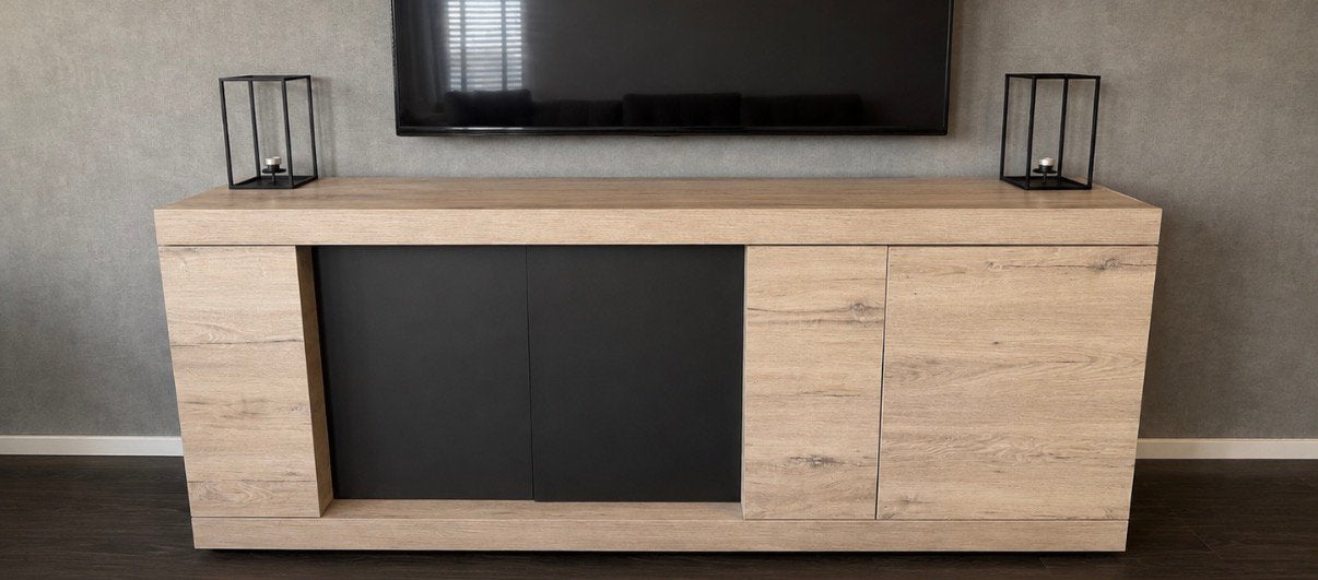 Tv dressoir bologna (of gehele set) grijs A meubel, Huis en Inrichting, Ophalen, 150 tot 200 cm, Zo goed als nieuw, Minder dan 100 cm