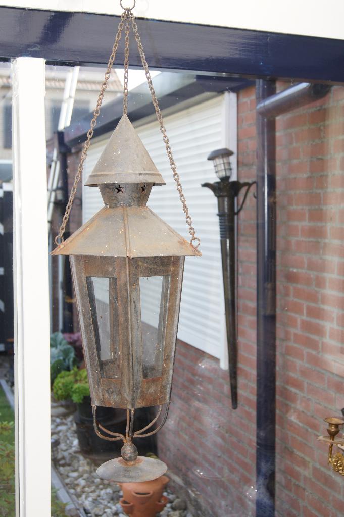 Kaarslamp ( ijzer antiek, Ophalen of Verzenden
