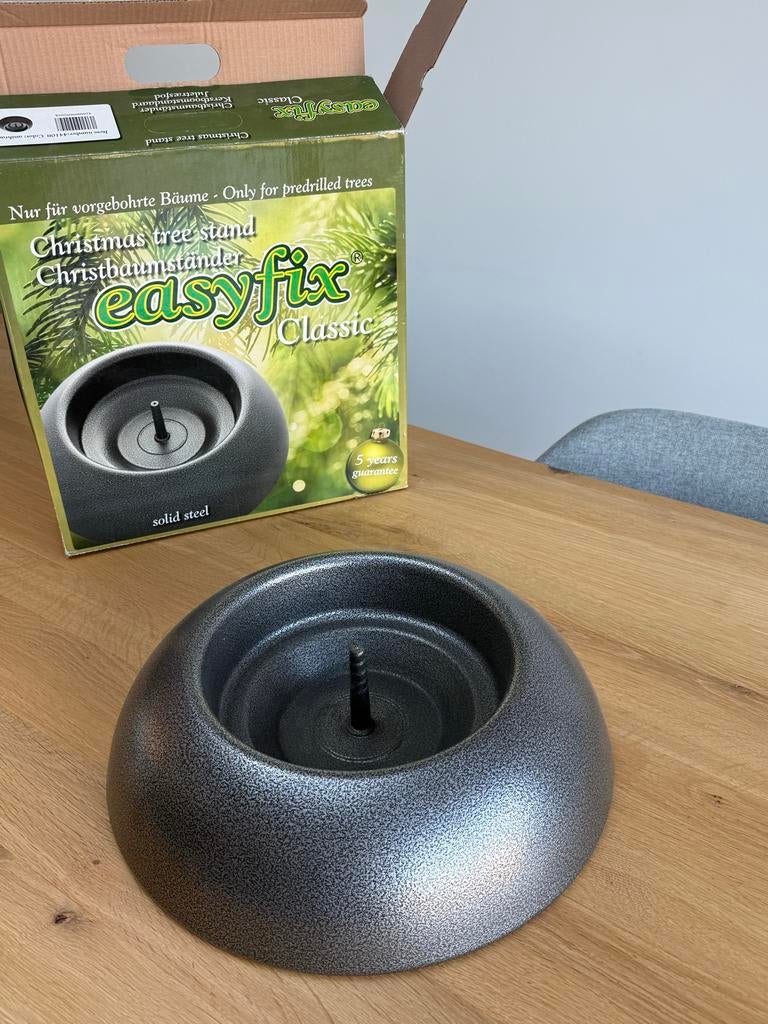 Kerstboomstandaard Easyfix Classic - grijs - solid steel, Ophalen of Verzenden, Zo goed als nieuw
