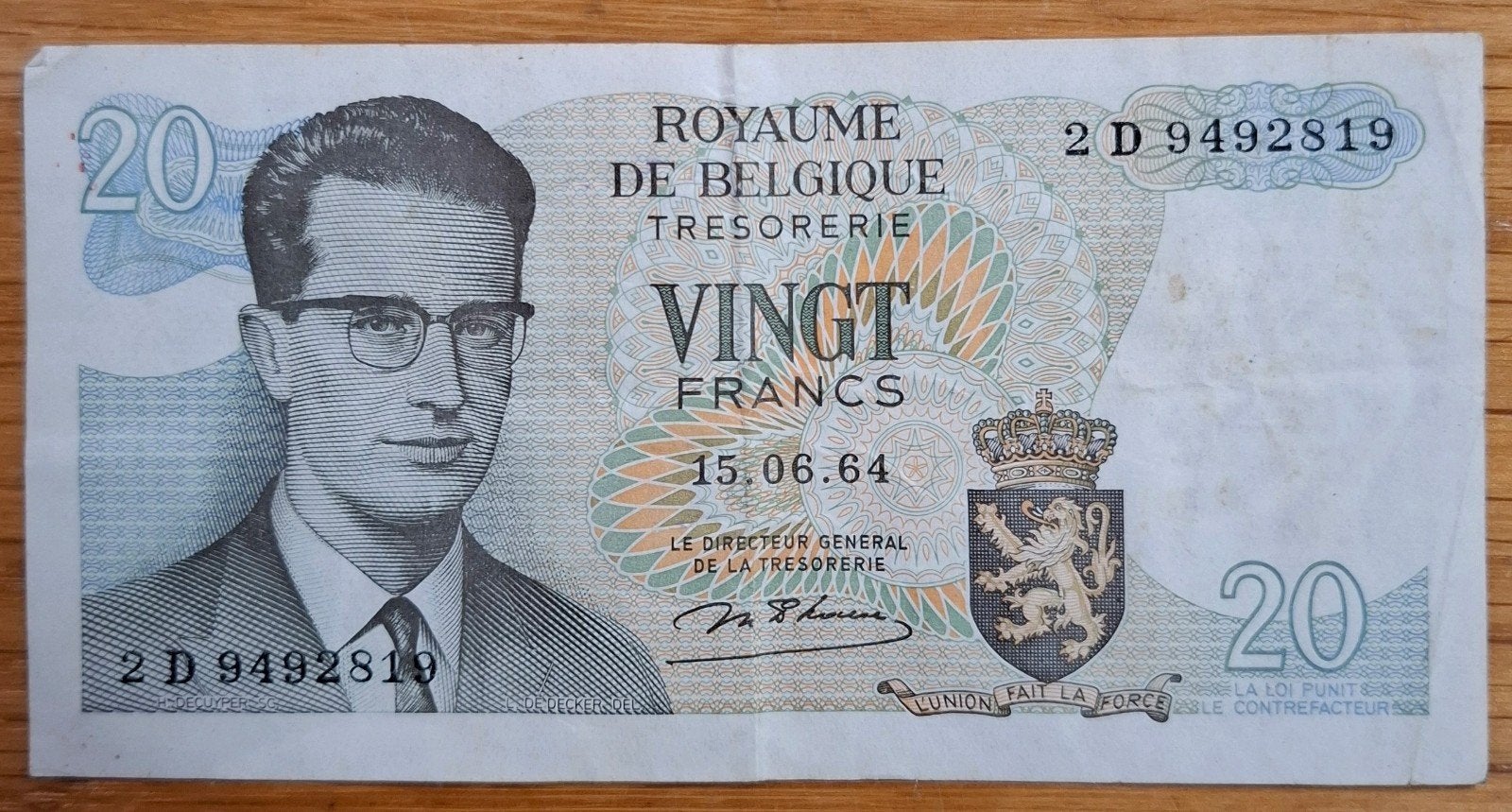 96# België 20 Francs 1961 P138, Ophalen of Verzenden, België