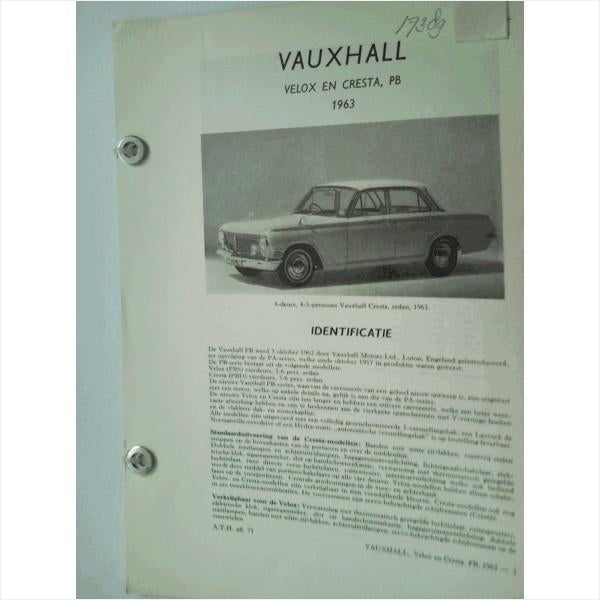 Vauxhall Velox Cresta PB Vraagbaak losbladig 1963 #1 Nederla, Ophalen of Verzenden, Gelezen, Overige merken
