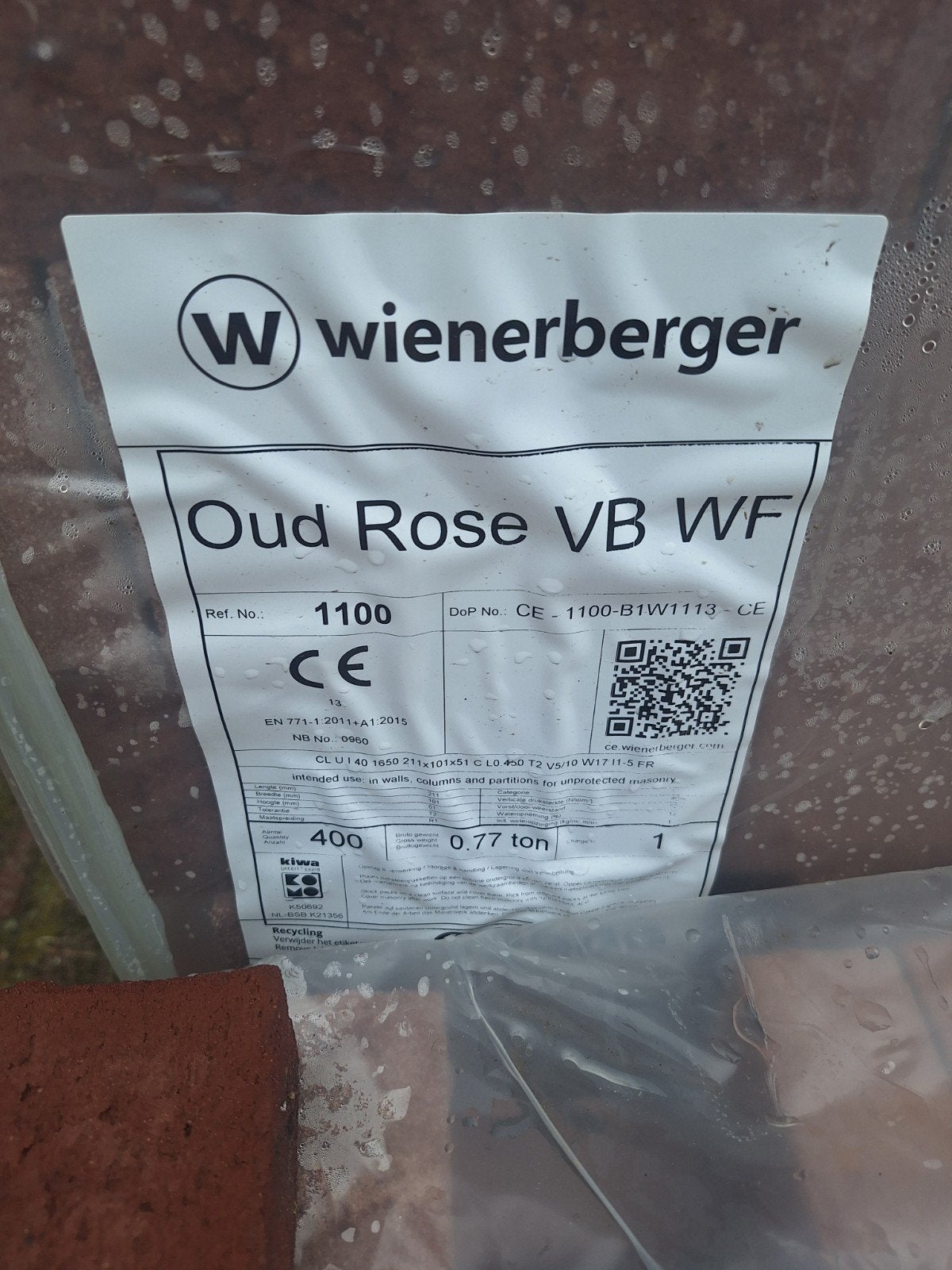 Wienerberger Oud Rose metselstenen, Doe-het-zelf en Verbouw, Metselstenen, Nieuw, Bakstenen, Ophalen
