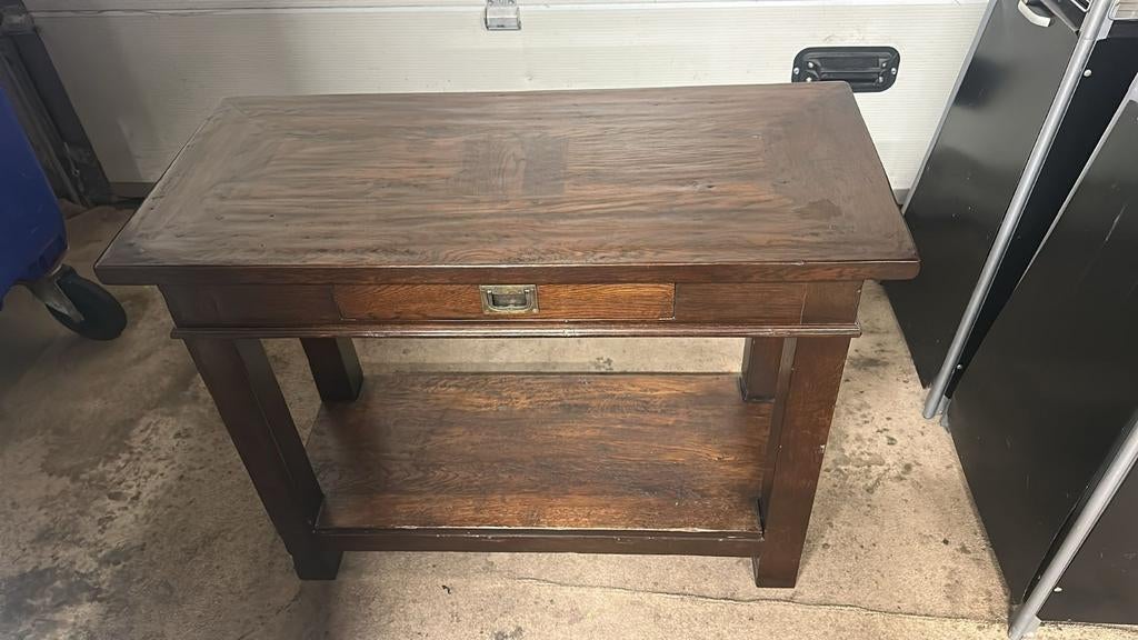 Koloniale sidetable met lade - 100x45.5x78.5 cm, Ophalen