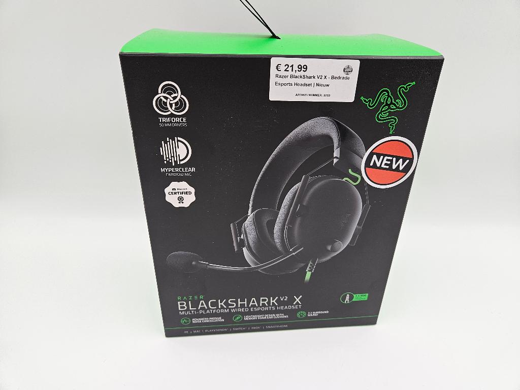 Razer BlackShark V2 X - Bedrade Esports Headset | Nieuw, Computers en Software, Headsets, Nieuw, Ophalen of Verzenden, Razer, Over-ear