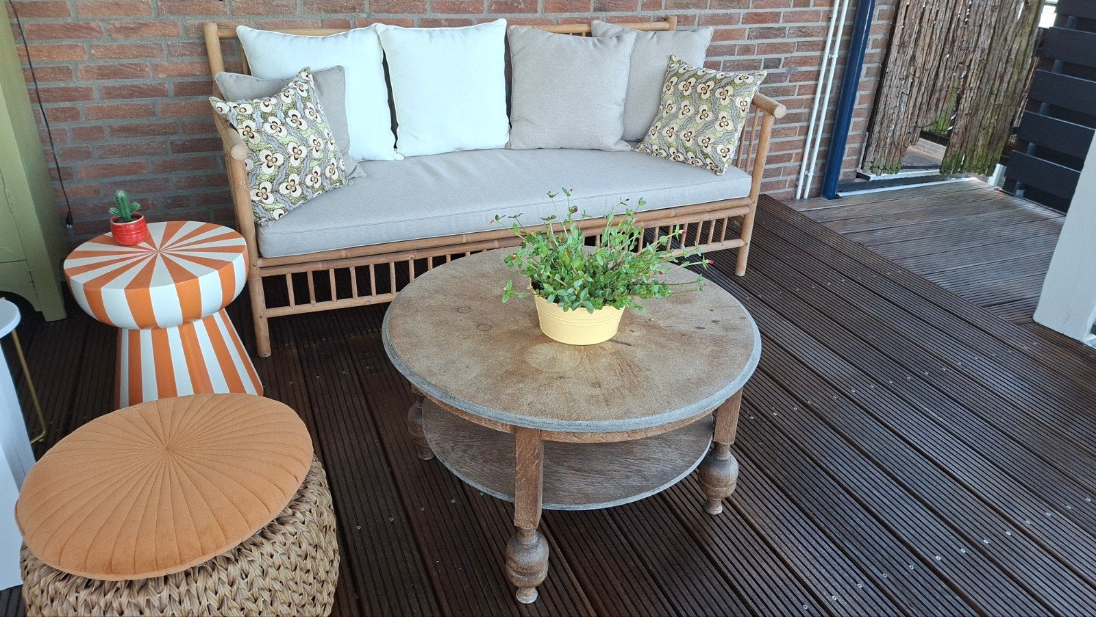 Ronde houten salontafel, Ophalen, Gebruikt, 50 tot 100 cm, Rond