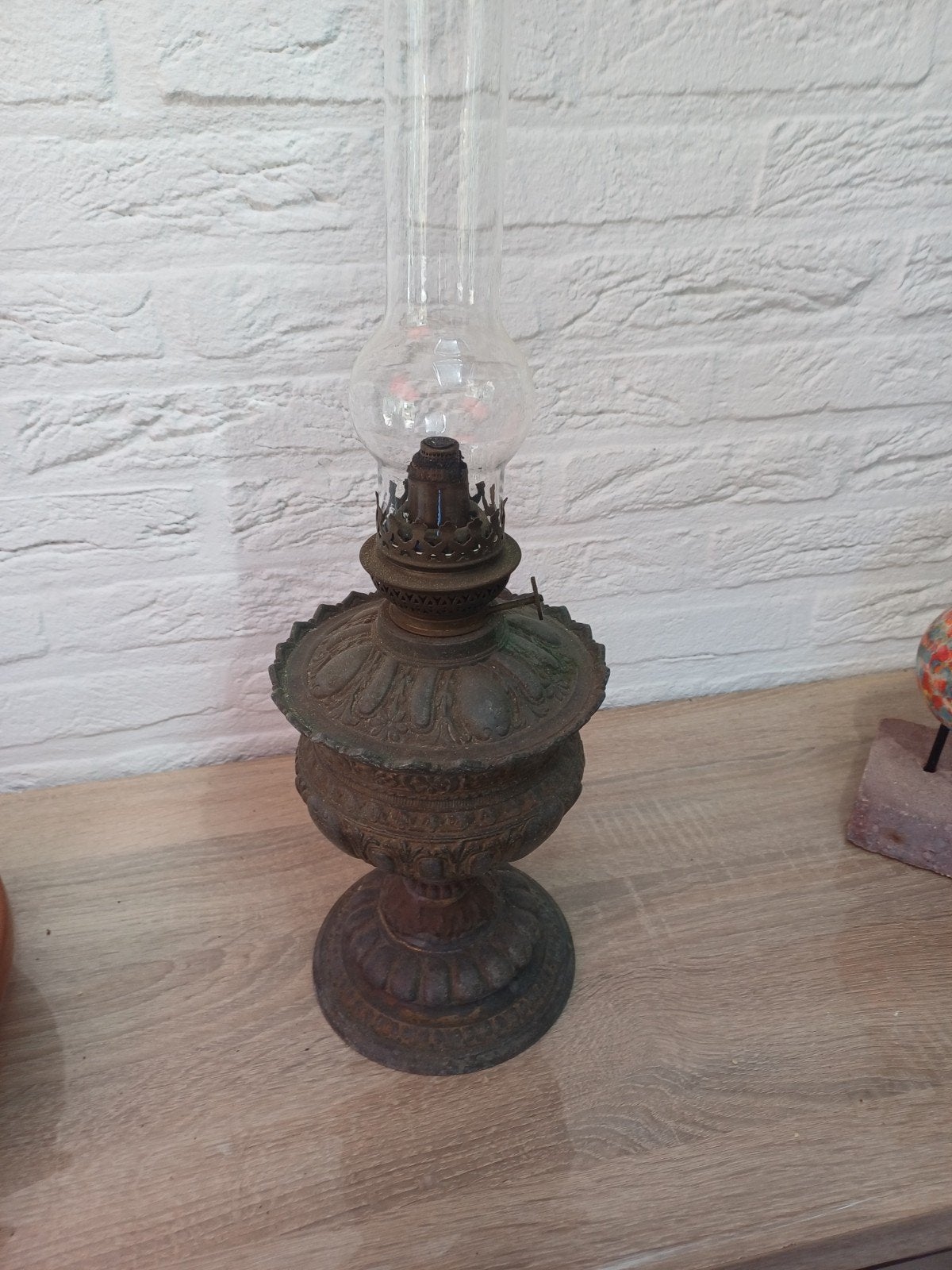 Antieke Petroleumlamp - Decoratief Stuk, Ophalen of Verzenden
