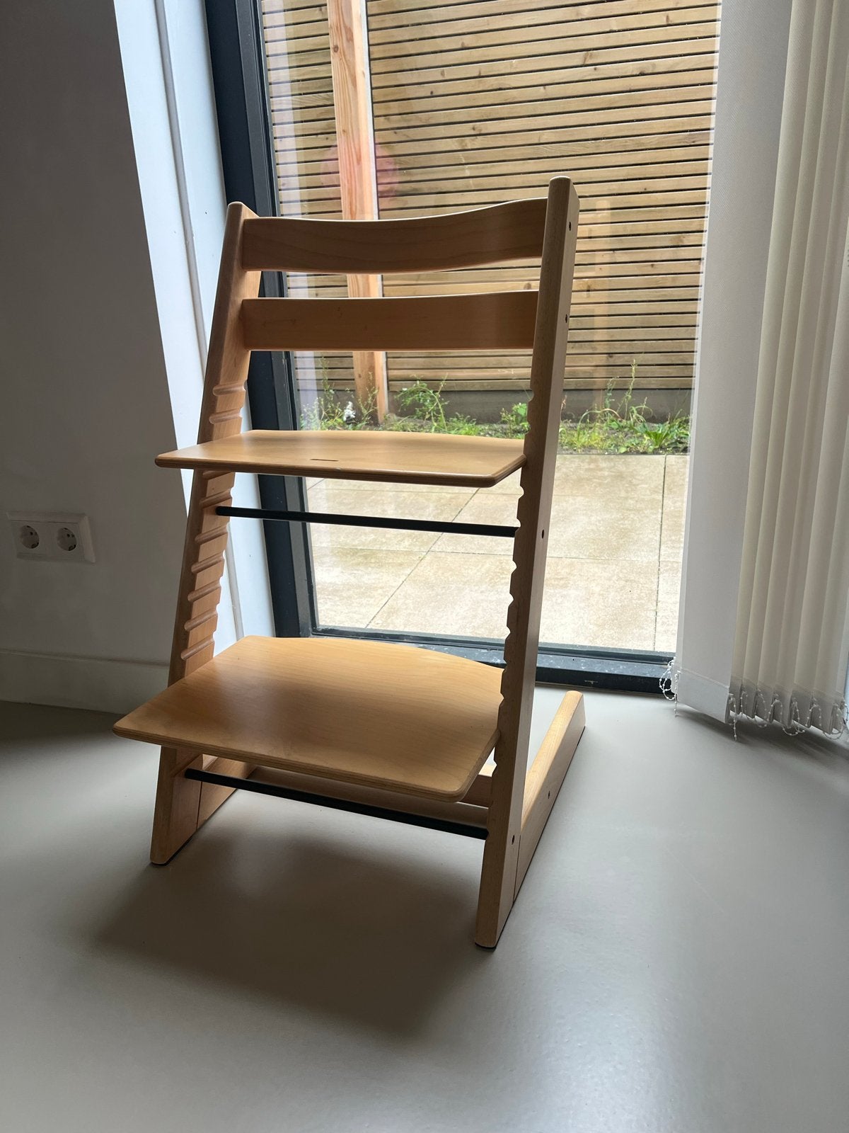Stokke Tripp Trapp meegroeistoel - Natuurlijk beukenhout, Ophalen of Verzenden, Zo goed als nieuw, Meegroeistoel, Aanschuifbaar