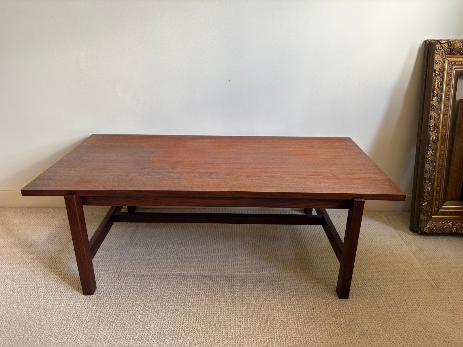 Vintage Midcentury Modern salontafel met dubbel blad, Midcentury Modern, Gebruikt, 100 tot 150 cm, Teakhout