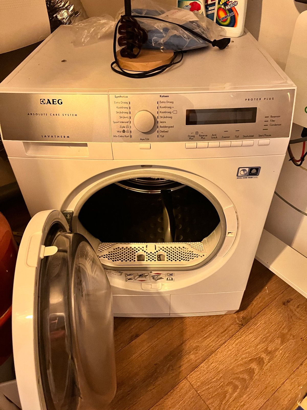 AEG Lavatherm Protex Plus Condensdroger T76785NIH, Ophalen, Gebruikt, 8 tot 10 kg, Voorlader