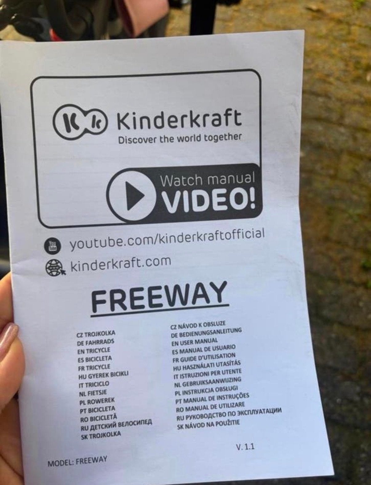 Kinderkraft Freeway Driewieler Roze, Ophalen of Verzenden, Zo goed als nieuw, Velgrem, Duwstang