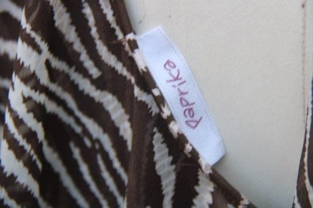 Jurk bruin/ creme Paprika mt M (46) OPRUIMING Vaste prijs, Bruin, Maat 46/48 (XL) of groter, Ophalen of Verzenden, Zo goed als nieuw