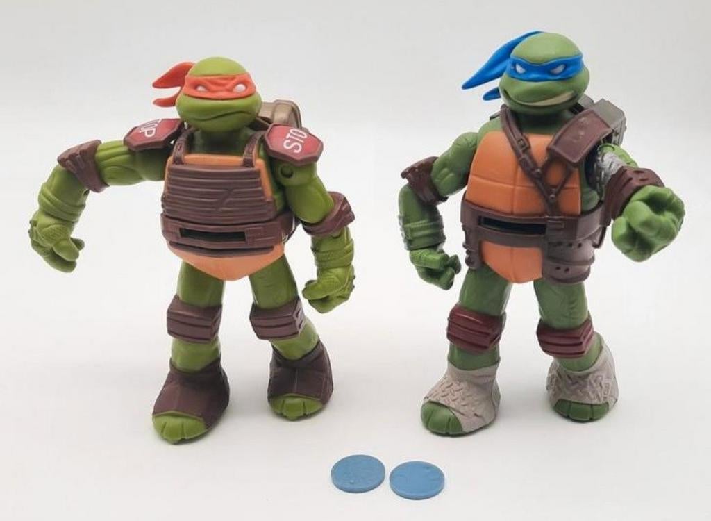 TMNT Ninja Turtles Flinger Michelangelo & Leonardo 2012, Ophalen of Verzenden, Gebruikt