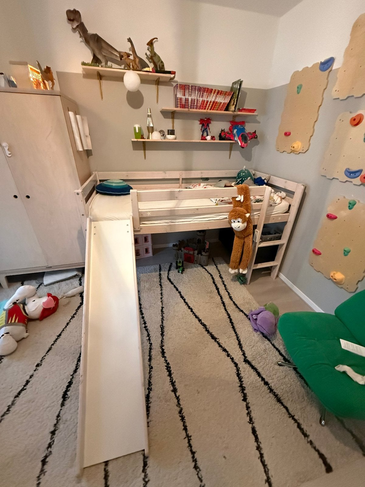 Hoogslaper met glijbaan, Kinderen en Baby's, Kinderkamer | Stapelbedden en Hoogslapers, Ophalen, Gebruikt, Hoogslaper