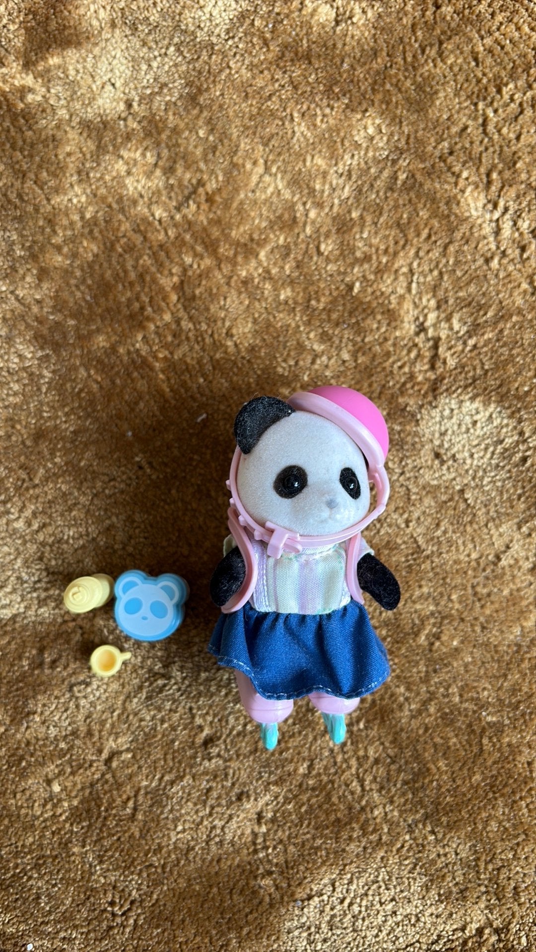 Sylvanian Families Panda met rolschaatsen en accessoires, Kinderen en Baby's, Speelgoed | Overig, Ophalen of Verzenden, Gebruikt