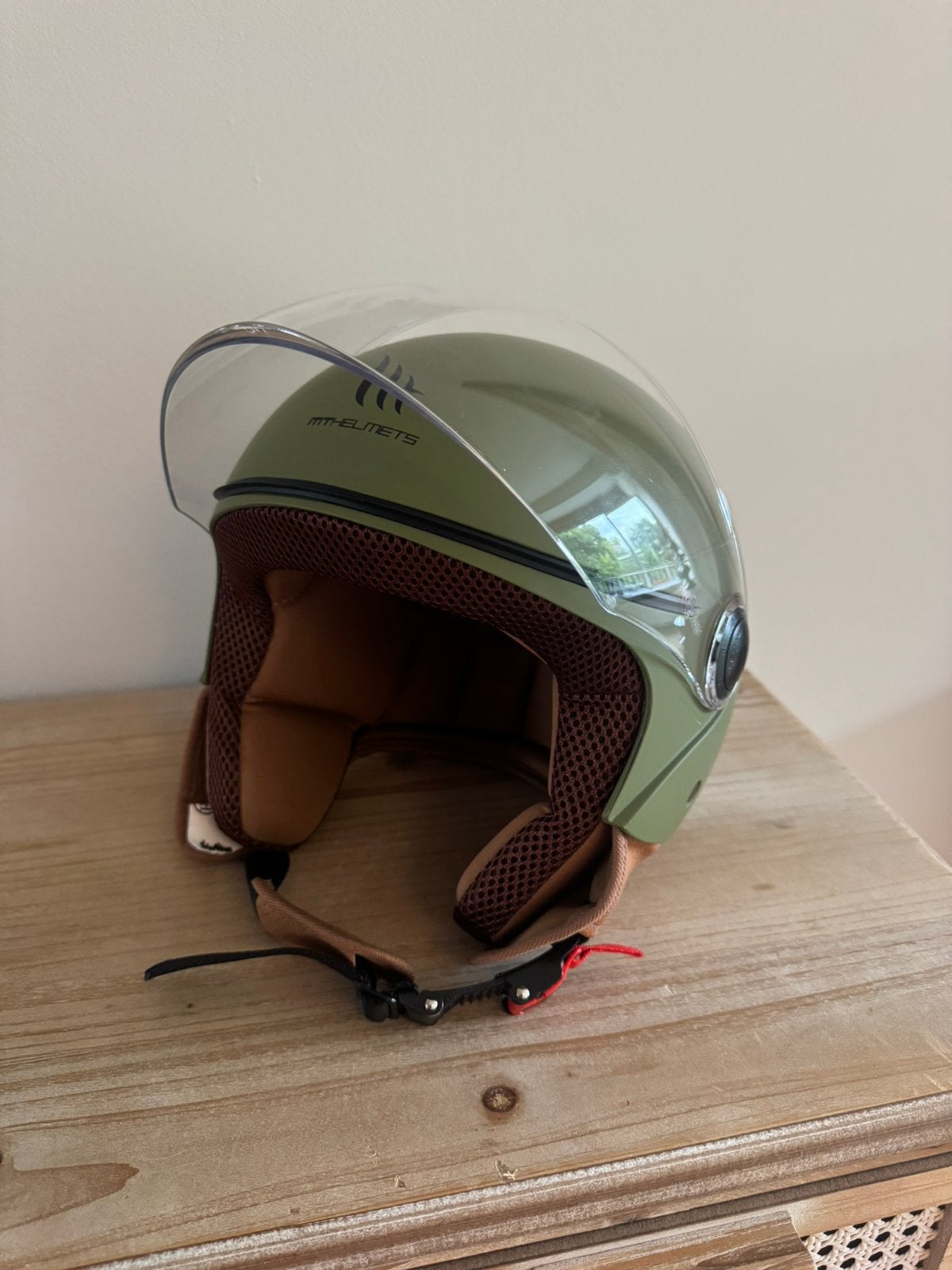 Scooter helm maat xs groen, Fietsen en Brommers, Brommerhelmen, Ophalen, Zo goed als nieuw, Extra small of kleiner
