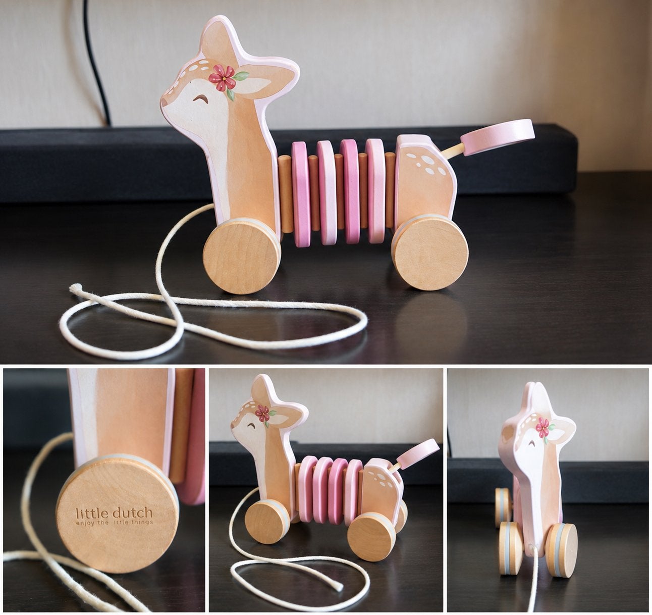 Little Dutch Houten Trekfiguur Hertje, Kinderen en Baby's, Speelgoed | Babyspeelgoed, Ophalen of Verzenden, Gebruikt, Overige typen