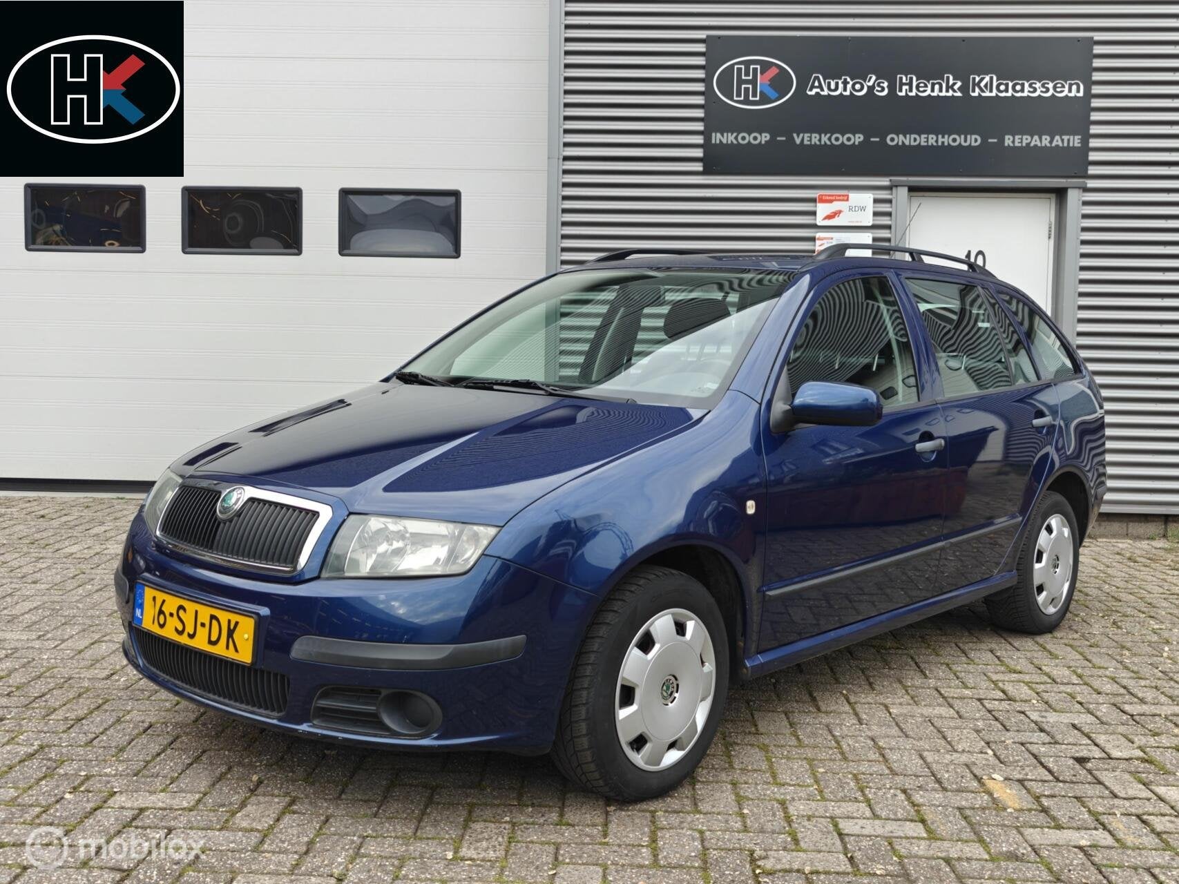 Skoda Fabia Combi 1.4-16v Equipe Airco CruiseControl CDVab, Voorwielaandrijving, 450 kg, 4 cilinders, Blauw