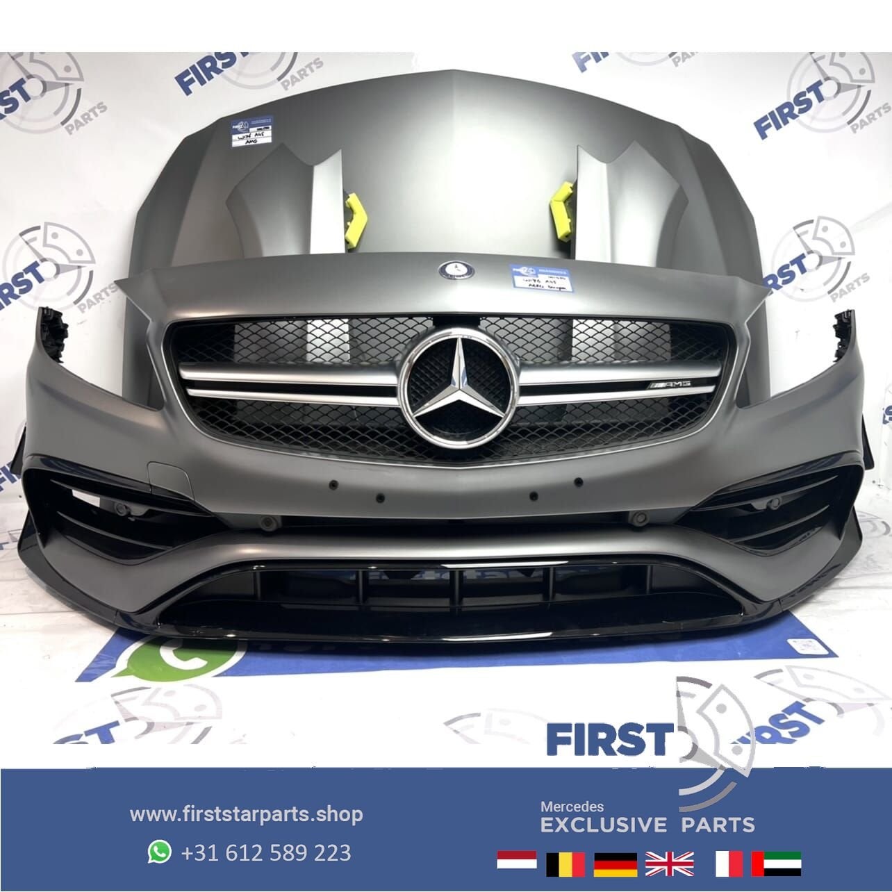 2018 W176 A45 AMG FACELIFT PERFORMANCE VOORKOP MAT GRIJS 787, Gebruikt, -, Voor, Ophalen of Verzenden