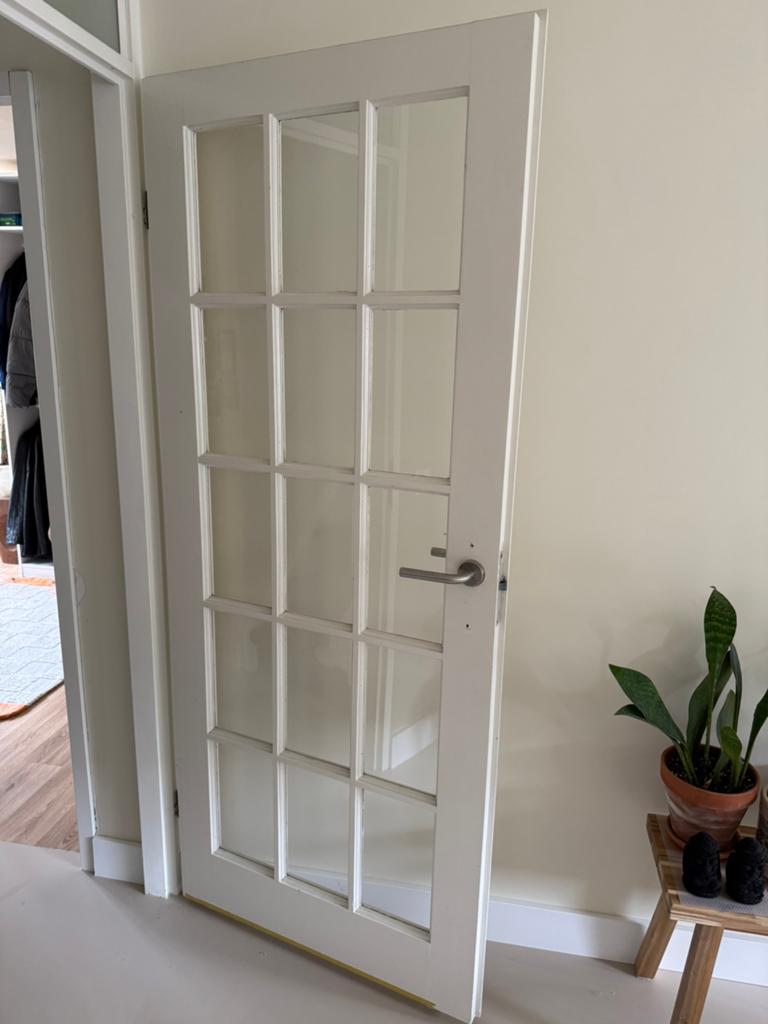 Binnendeur glas opdek, Ophalen, Glas, Binnendeur, 200 tot 215 cm