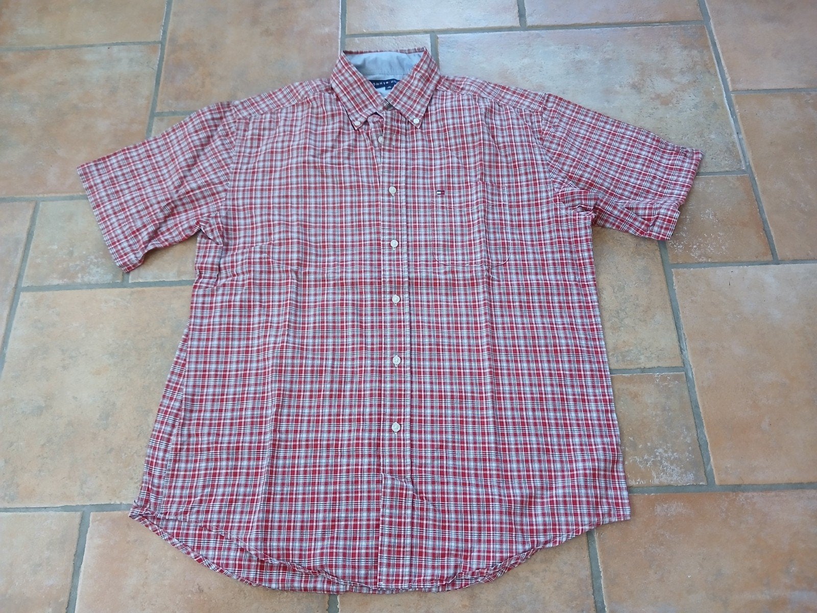 tommy hilfiger overhemd maat M, Kleding | Heren, Overhemden, Ophalen of Verzenden, Zo goed als nieuw, Rood, Halswijdte 39/40 (M)