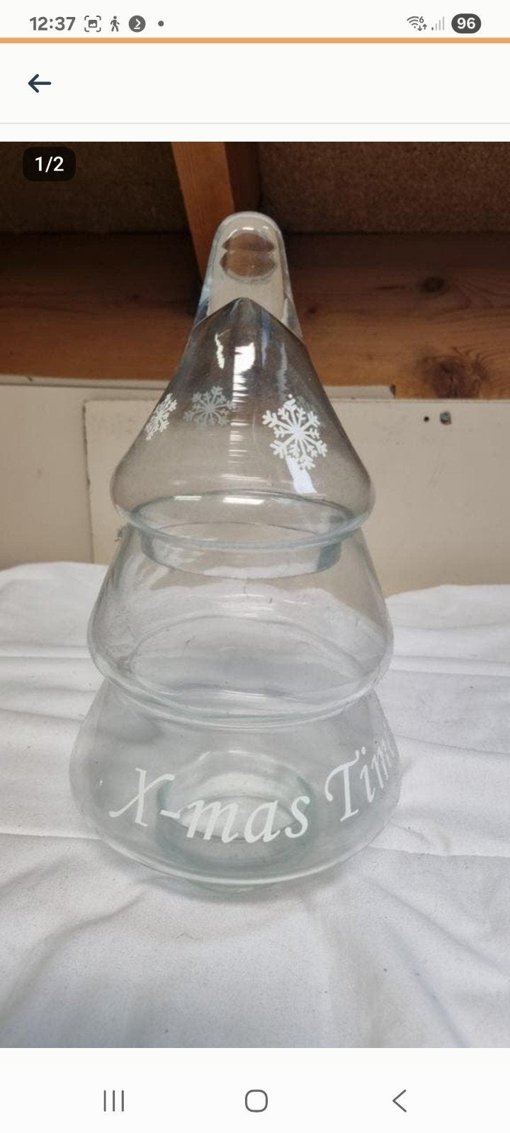 Glazen snoeppot voor kerst, Diversen, Kerst, Ophalen of Verzenden, Gebruikt