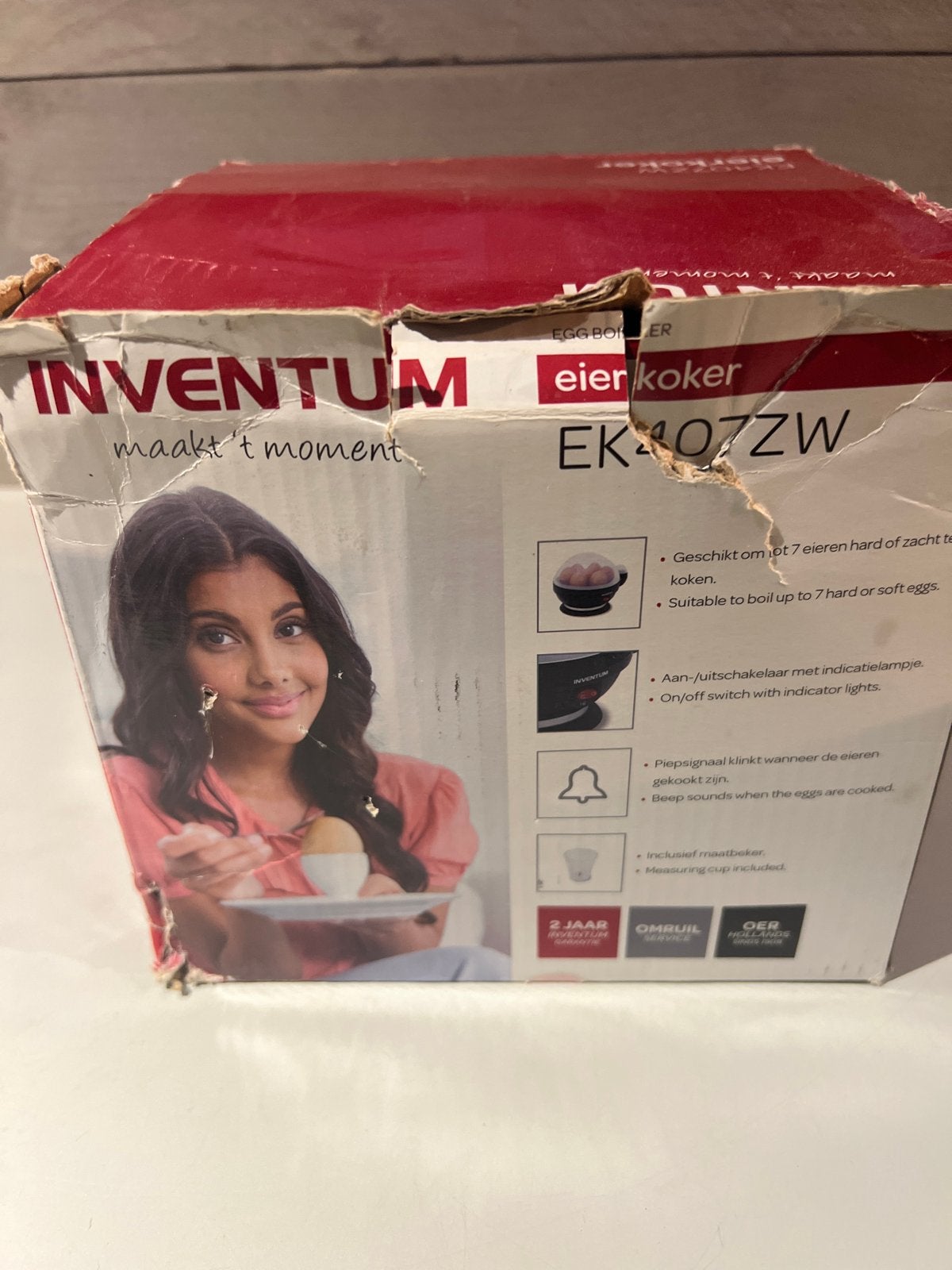 Inventum EK407ZW Eierkoker - Zwart, Witgoed en Apparatuur, N, N, Nieuw, Ophalen of Verzenden
