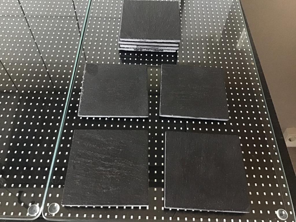 8 leisteen onderzetters, Ophalen of Verzenden, Zo goed als nieuw, Glas of Kopje