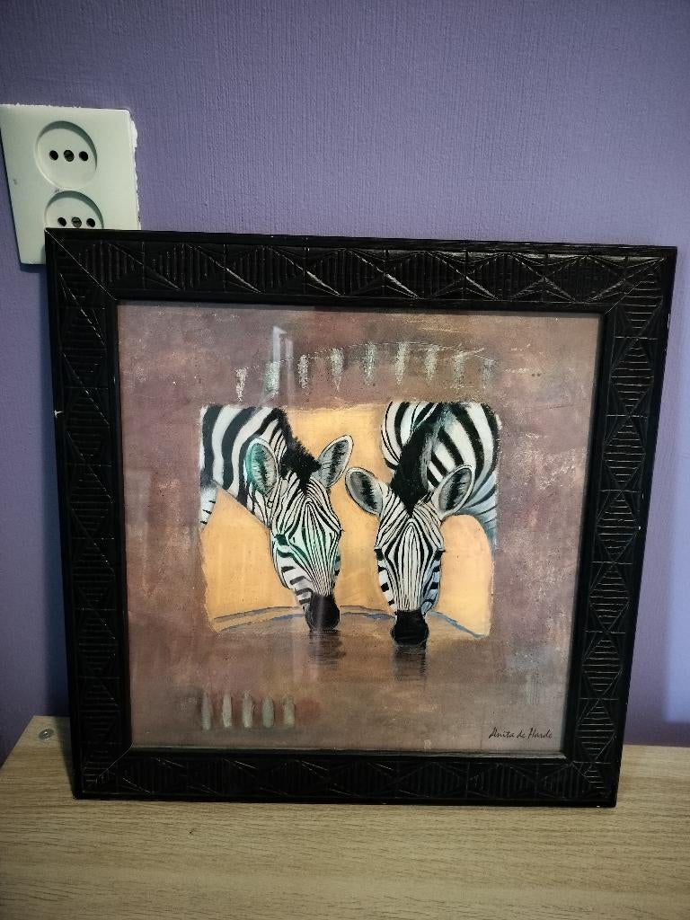 Zebra schilderij, Huis en Inrichting, Ophalen, Schilderij, 50 tot 75 cm