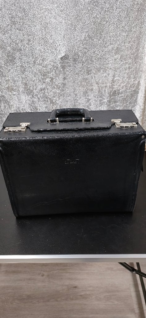 Stevige leren pilotenkoffer van topmerk Texier, Gebruikt, Ophalen of Verzenden, 35 tot 45 cm, Minder dan 50 cm