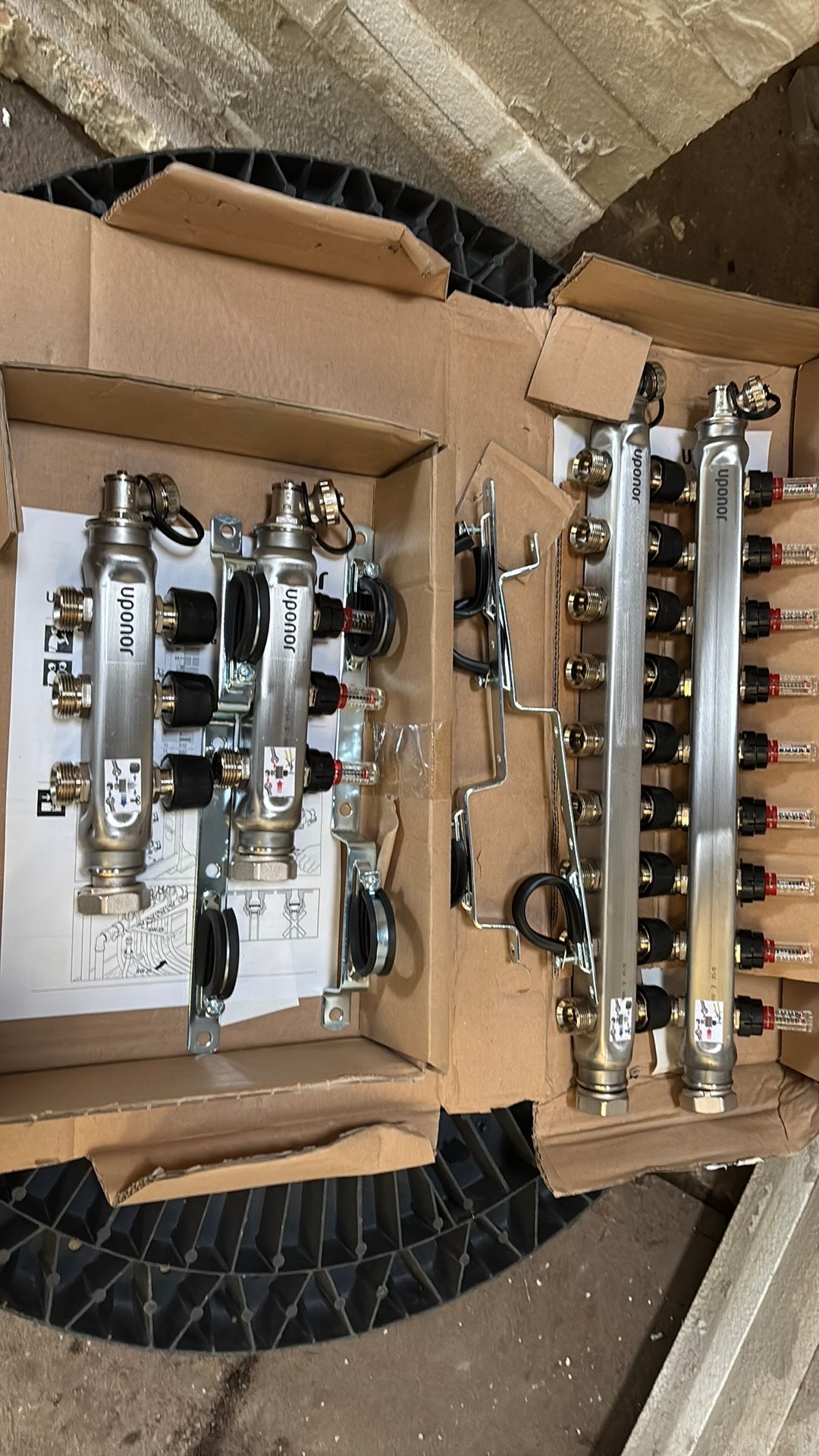 Verdeler Uponor RVS vloerverwarming 3 t/m 12 groeps, Minder dan 30 cm, Overige typen, Nieuw, Minder dan 60 cm