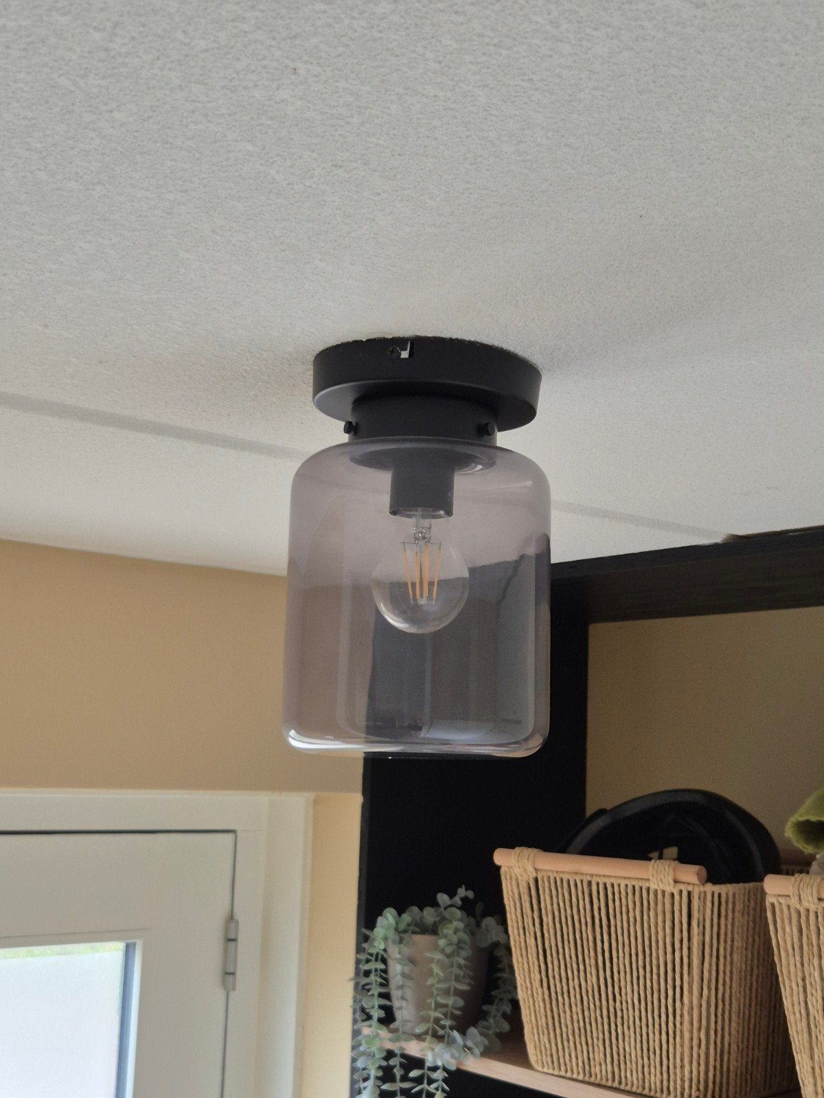 Karwei Juno plafondlamp, Ophalen of Verzenden, Zo goed als nieuw, Glas, E27 (groot)