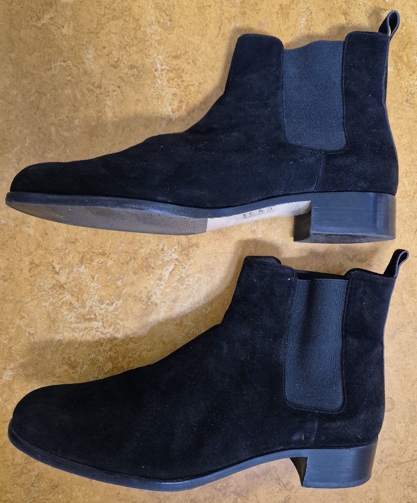 Panara zwarte suede laarsjes, Ophalen, Zwart, Lage of Enkellaarzen, Zo goed als nieuw