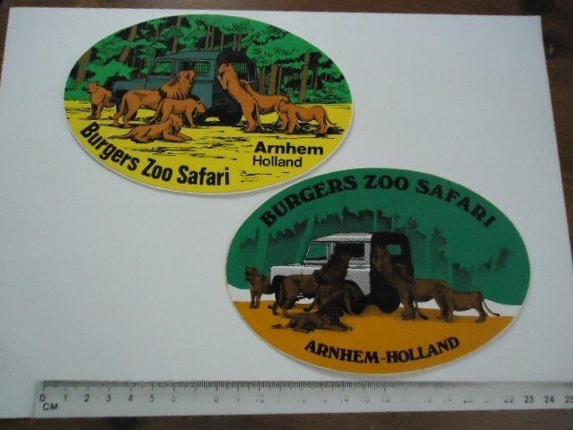 sticker oud Burgers zoo safari dierentuin park landrover le, Verzamelen, Verzenden, Zo goed als nieuw, Bedrijf of Vereniging