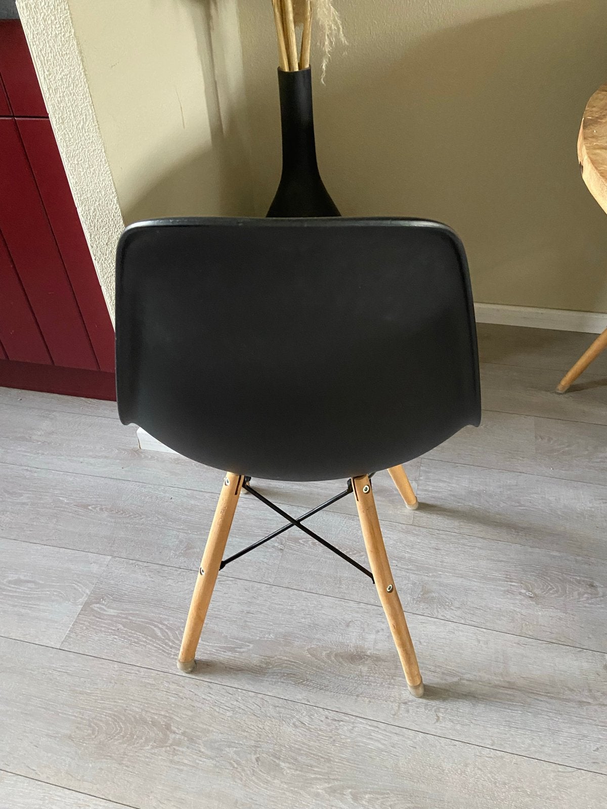 6 zwarte stoelen - Eames DSW stijl, Ophalen, Kunststof, Gebruikt, Zwart