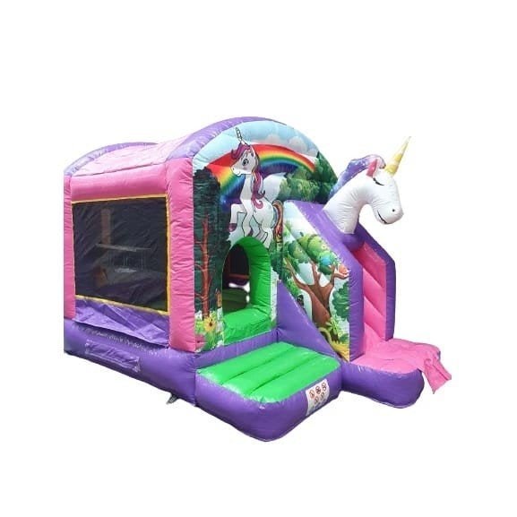 unicorn springkussen met glijbaan in vrolijke kleuren., Ophalen of Verzenden, Zo goed als nieuw, Overige
