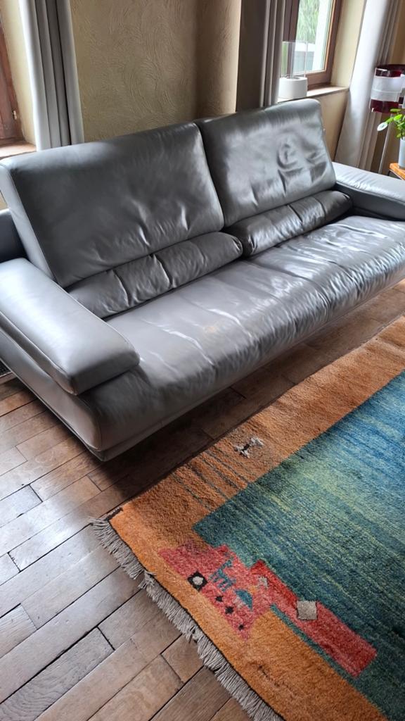 3 zit leer rolf benz plus fauteuil relax, Ophalen, Gebruikt, Leer
