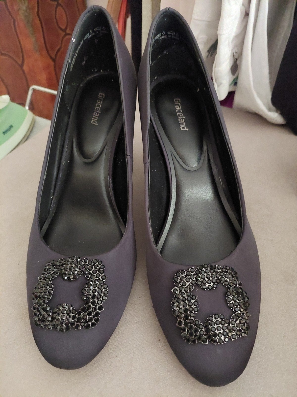Graceland Pumps met strass gesp - Maat 41, Ophalen, Pumps, Zwart, Zo goed als nieuw