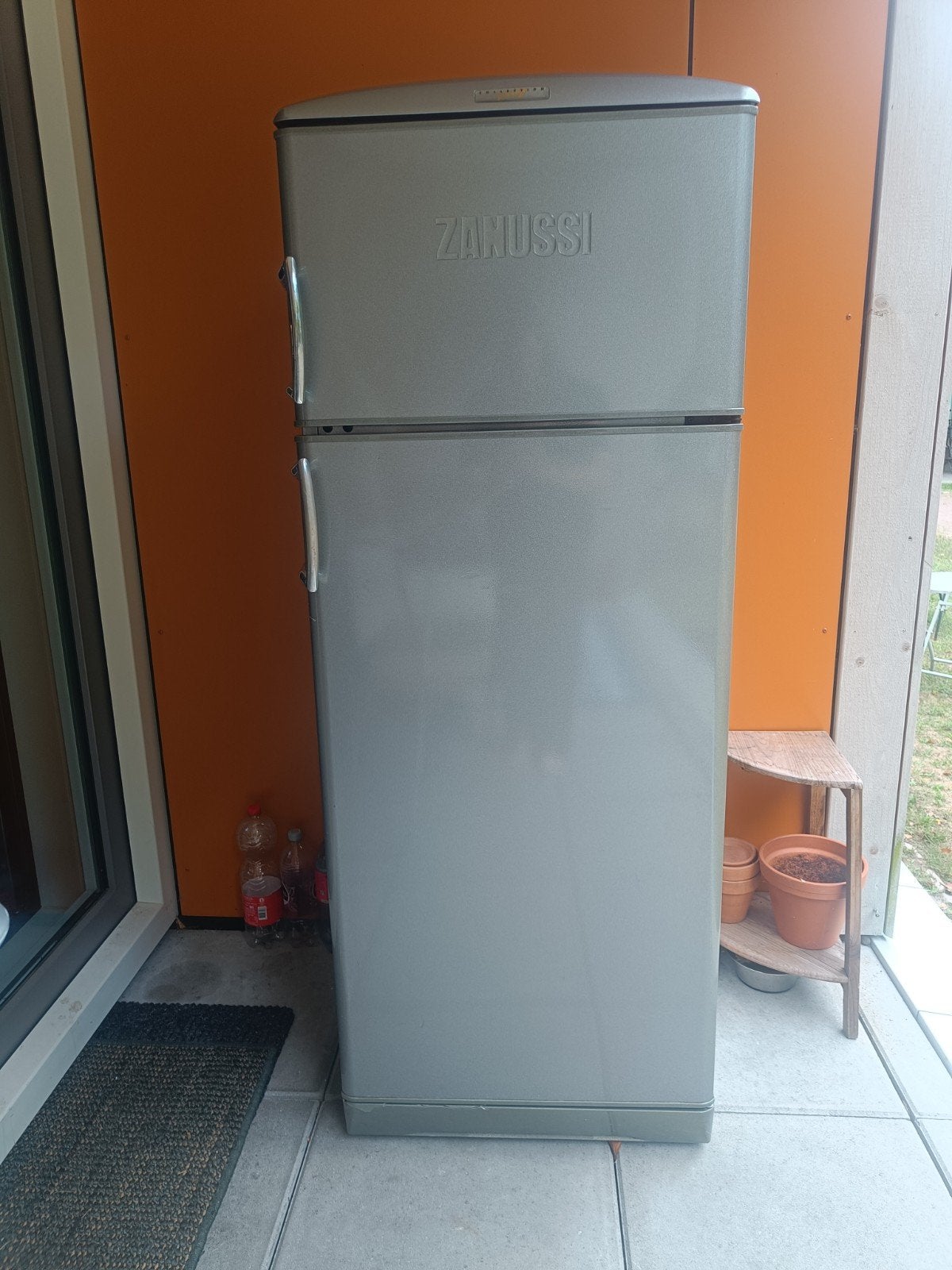 Zanussi koelkast + vriesvak - zilver, 157,5 cm hoog, Ophalen, Gebruikt, 200 liter of meer, 140 tot 160 cm
