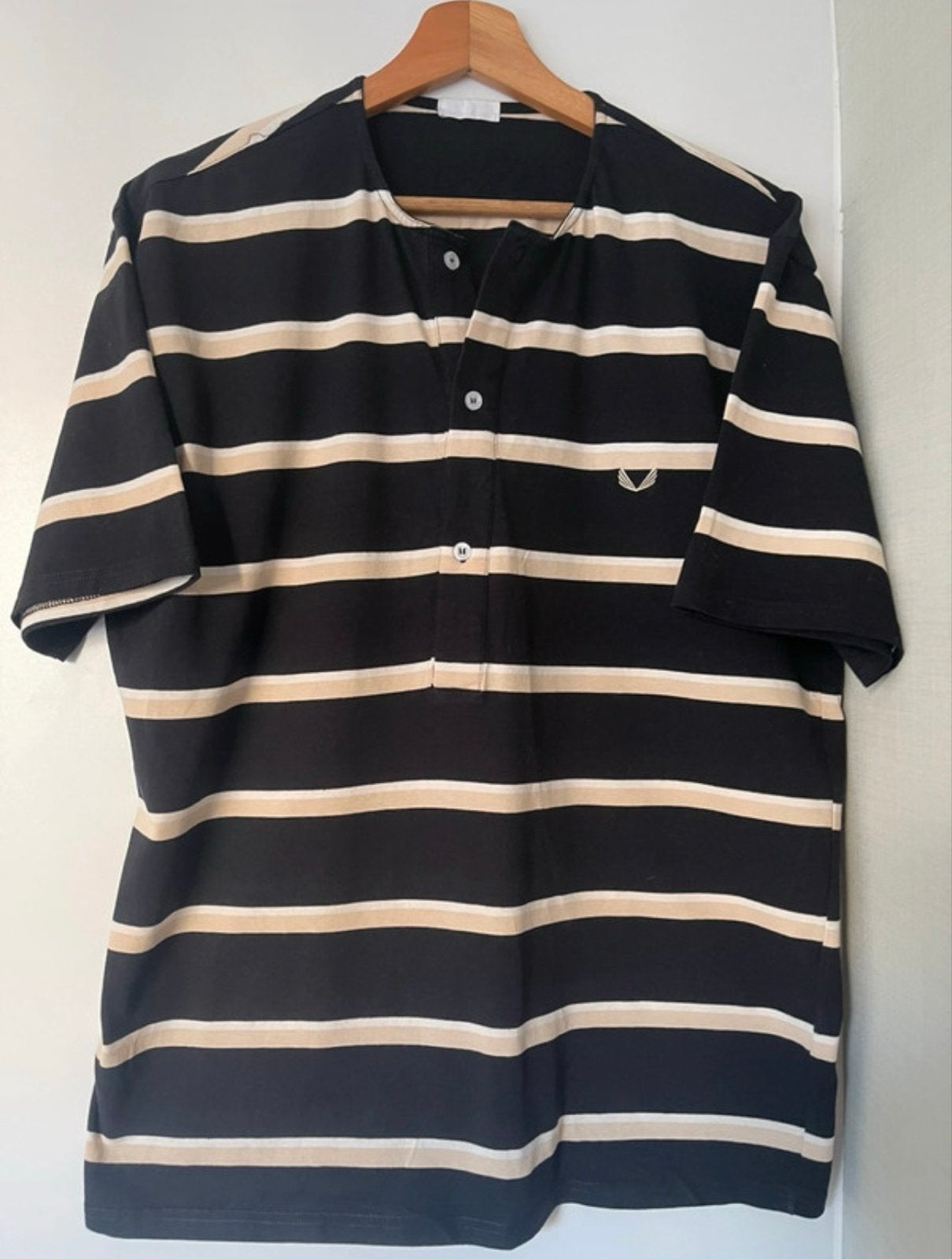 Zumo Buxton T-shirt - Zwart/Zand/Crème gestreept, Ophalen of Verzenden, Zo goed als nieuw, Maat 52/54 (L), Meerkleurig