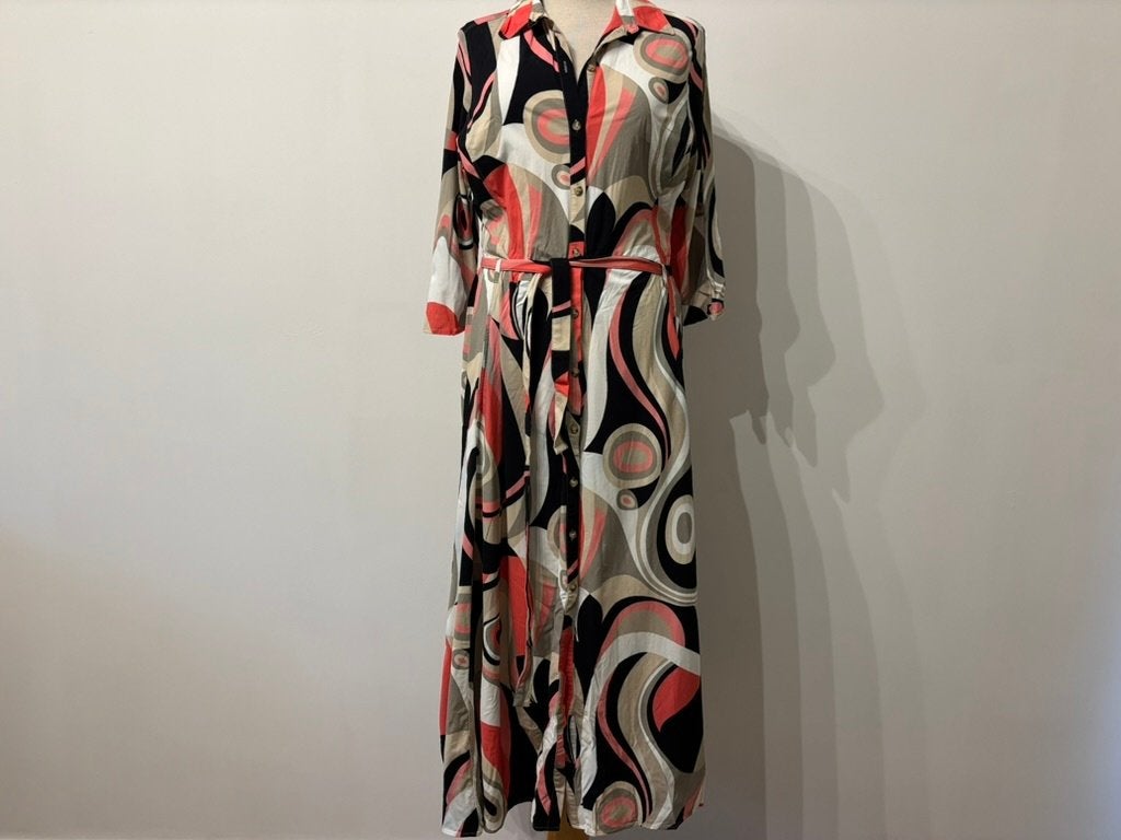 Elegante Rapp Jurk – Katoen met Stretch Mt 38 – Lange Lengte, Kleding | Dames, Maat 38/40 (M), Meerkleurig, Rapp, Rapp