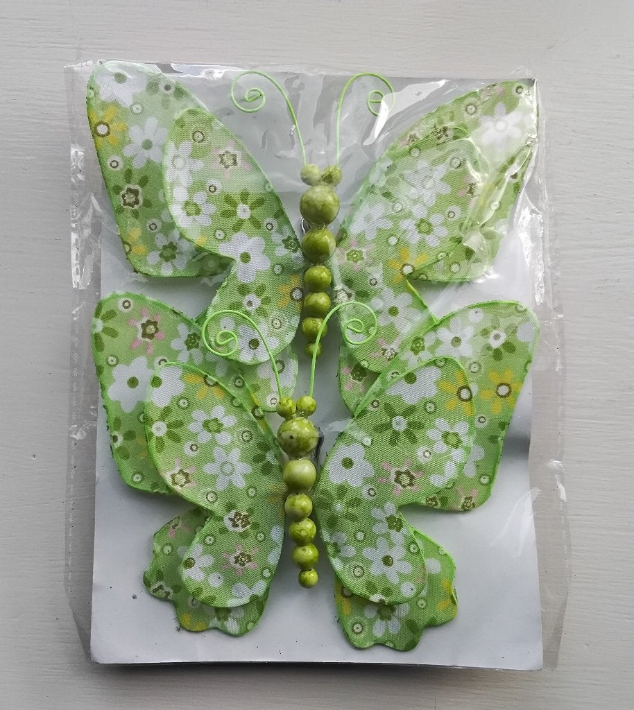 decoratiemateriaal - vlinders met knijper - nieuw, Groen, Nieuw, Ophalen of Verzenden, Knutselmateriaal