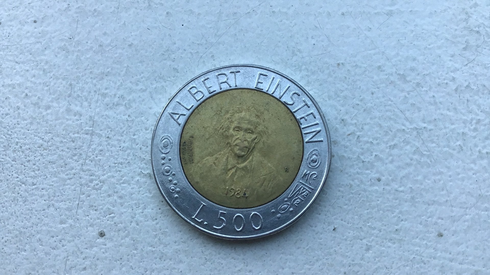 San Marino 500 lire 1984 Albert Einstein., Ophalen of Verzenden