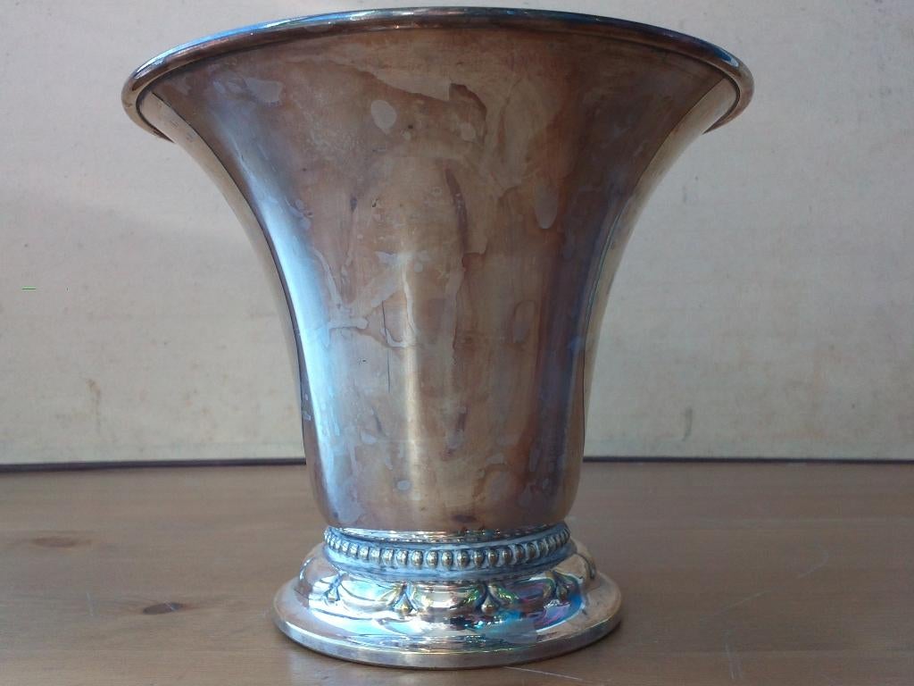 Oud vintage vaasje van Gero silverplate 12,5 cm., Antiek en Kunst, Ophalen of Verzenden